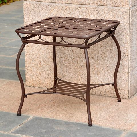 International Caravan Santa Fe Iron Nailhead Side Table - Rustic Brown - Other Tables