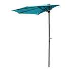 International Caravan 9-Foot Half Round Wall Hugger Umbrella - Aqua Blue - Outdoor Furniture