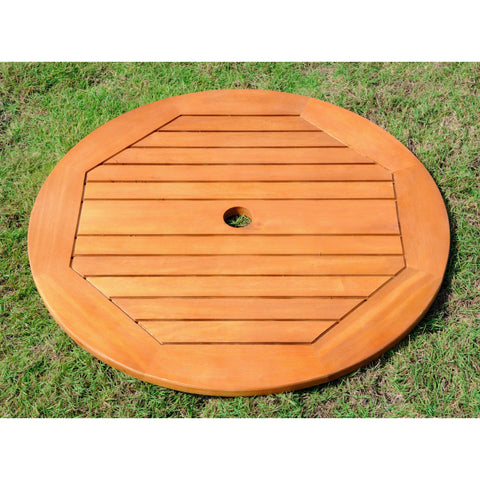 International Caravan Royal Tahiti Outdoor 20 Round Lazy Susan with Umbrella Hole - Outdoor Furniture