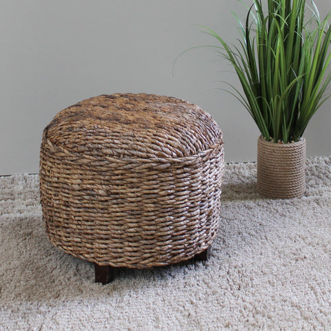 International Caravan Arizona Abaca Round Cushioned Top Stool - Ottomans