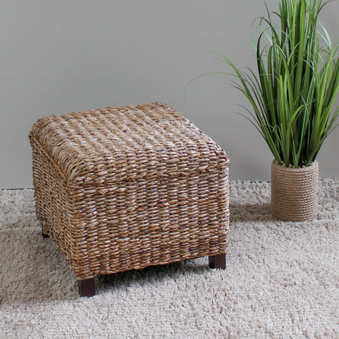 International Caravan Arizona Abaca Square Cushioned Top Stool - Ottomans