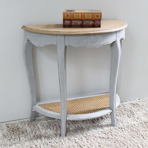 International Caravan Ashbury Stradivarius Oak Veneer Half-moon Wall Table - Antique Grey - Other Tables