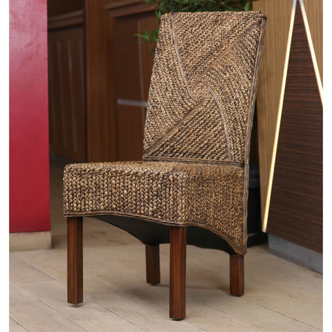 International Caravan Lambada Hyacinth Spiral Design Chair - Chairs