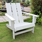 International Caravan Acacia Large Square Back Adirondack Chair - Antique White - Outdoor Furniture