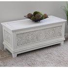 International Caravan Windsor Carved Wood Trunk - Antique White - Other Tables
