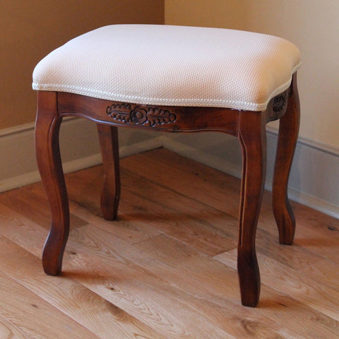 International Caravan Wood Stool with Cushioned Top - Stools