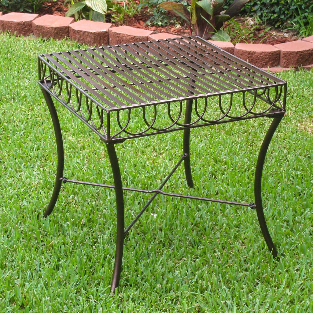 International Caravan Sun Ray Iron Side Table - Outdoor Furniture