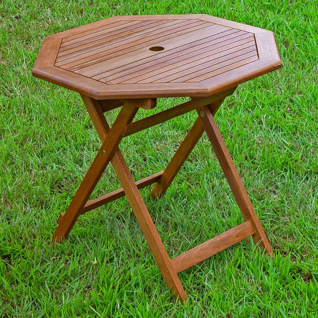 International Caravan Acacia Octagonal Folding Table - Outdoor Furniture