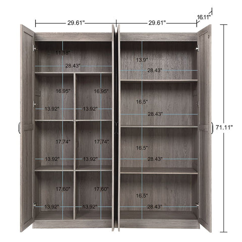 Manhattan Comfort Hopkins Storage Closet 4.0 in Grey - Set of 2-Modern Room Deco