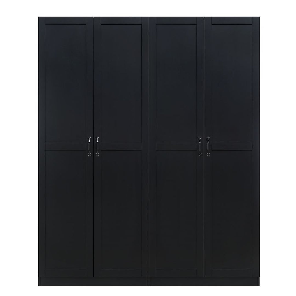 Manhattan Comfort Hopkins Modern  Storage Closet 3.0 in Black - Set of 2-Modern Room Deco