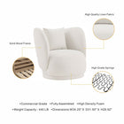 Manhattan Comfort Contemporary Siri Linen Accent Chair with Pillows in Cream - Set of 2