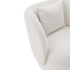 Manhattan Comfort Contemporary Siri Linen Accent Chair with Pillows in Cream - Set of 2