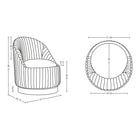 Manhattan Comfort Modern Leela Swivel Boucle Accent Chair in Cream- Set of 2