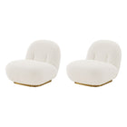 Manhattan Comfort Modern Edina Boucle Accent Chair in White - Set of 2-Modern Room Deco