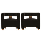 Manhattan Comfort Modern Amirah Velvet  Accent Chair in Black - Set of 2-Modern Room Deco