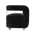 Manhattan Comfort Modern Amirah Velvet  Accent Chair in Black - Set of 2