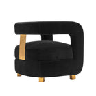 Manhattan Comfort Modern Amirah Velvet  Accent Chair in Black - Set of 2