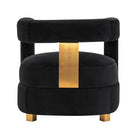 Manhattan Comfort Modern Amirah Velvet  Accent Chair in Black - Set of 2