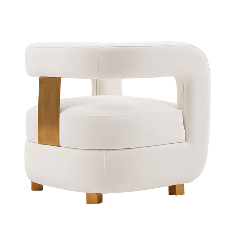 Manhattan Comfort Modern Amirah Velvet  Accent Chair in White - Set of 2-Modern Room Deco