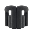 Manhattan Comfort Modern Darian Boucle Accent Chair in Black - Set of 2