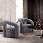 Manhattan Comfort Modern Darian Boucle Accent Chair in Grey - Set of 2