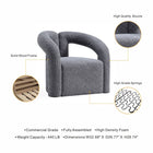 Manhattan Comfort Modern Darian Boucle Accent Chair in Grey - Set of 2