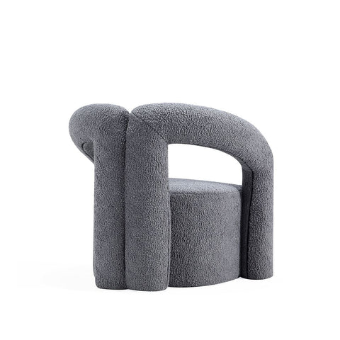 Manhattan Comfort Modern Darian Boucle Accent Chair in Grey - Set of 2-Modern Room Deco