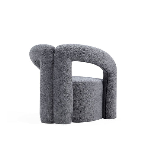 Manhattan Comfort Modern Darian Boucle Accent Chair in Grey - Set of 2-Modern Room Deco