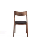 Manhattan Comfort Modern Moderno Stackable Dining Chair Upholstered in Leatherette with Solid Wood Frame in Walnut and Black- Set of 2