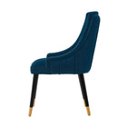 Manhattan Comfort Modern Eda Velvet Dining Chair in Midnight Blue- Set of 2