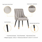 Manhattan Comfort Modern Eda Velvet and Leatherette Dining Chair in Grey- Set of 2