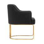 Manhattan Comfort Modern Edra Leatherette  Dining Armchair in Black - Set of 2