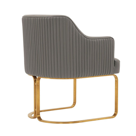 Manhattan Comfort Modern Edra Leatherette  Dining Armchair in Taupe - Set of 2-Modern Room Deco