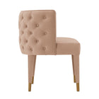 Manhattan Comfort Modern Maya Tufted Velvet Dining Chair in Nude  - Set of 2