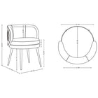 Manhattan Comfort Modern Kaya Pleated Velvet Dining Chair in Nude - Set of 2