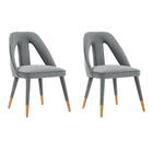 Manhattan Comfort Modern Neda Velvet  Dining Chair in Olive Green - Set of 2-Modern Room Deco