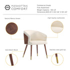 Manhattan Comfort Modern Reeva Dining Chair Upholstered in Leatherette with Beech Wood Back and Solid Wood Legs in Walnut and Cream- Set of 2