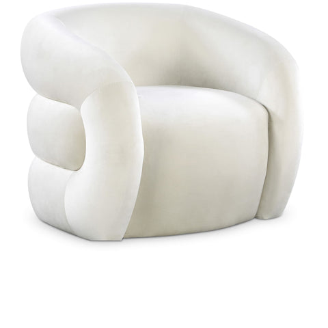 Meridian Furniture Roxbury Velvet Accent Chair - Cream - Chairs
