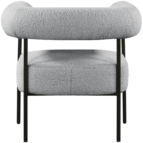 Meridian Furniture Blake Boucle Fabric Accent Chair - Grey - Chairs