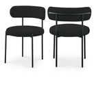 Meridian Furniture Beacon Boucle Fabric Dining Chair - Black - Dining Chairs