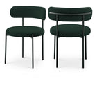 Meridian Furniture Beacon Boucle Fabric Dining Chair - Green - Dining Chairs