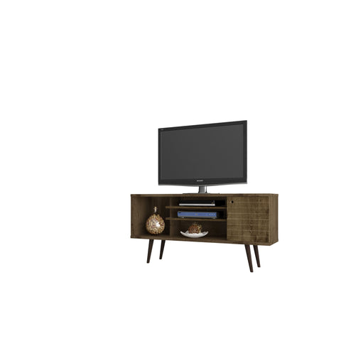 Manhattan Comfort Liberty 53.14 Mid Century - Modern TV Stand with 5 Shelves and 1 Door - TV Stands