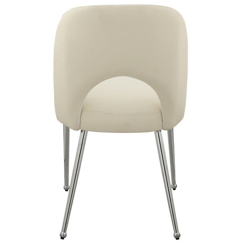 Meridian Furniture Logan Faux Leather Dining Chair - Cream - Dining Chairs
