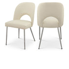 Meridian Furniture Logan Faux Leather Dining Chair - Cream - Dining Chairs