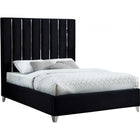 Meridian Furniture Enzo Velvet Full Bed - Black - Bedroom Beds