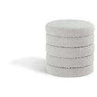 Meridian Furniture Aphia Boucle Fabric Ottoman | Stool - Cream - Ottomans