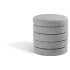 Meridian Furniture Aphia Boucle Fabric Ottoman | Stool - Grey - Ottomans