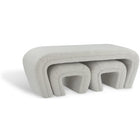 Meridian Furniture Odelia Boucle Fabric Bench - Cream - Benches