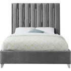 Meridian Furniture Enzo Velvet Queen Bed - Bedroom Beds