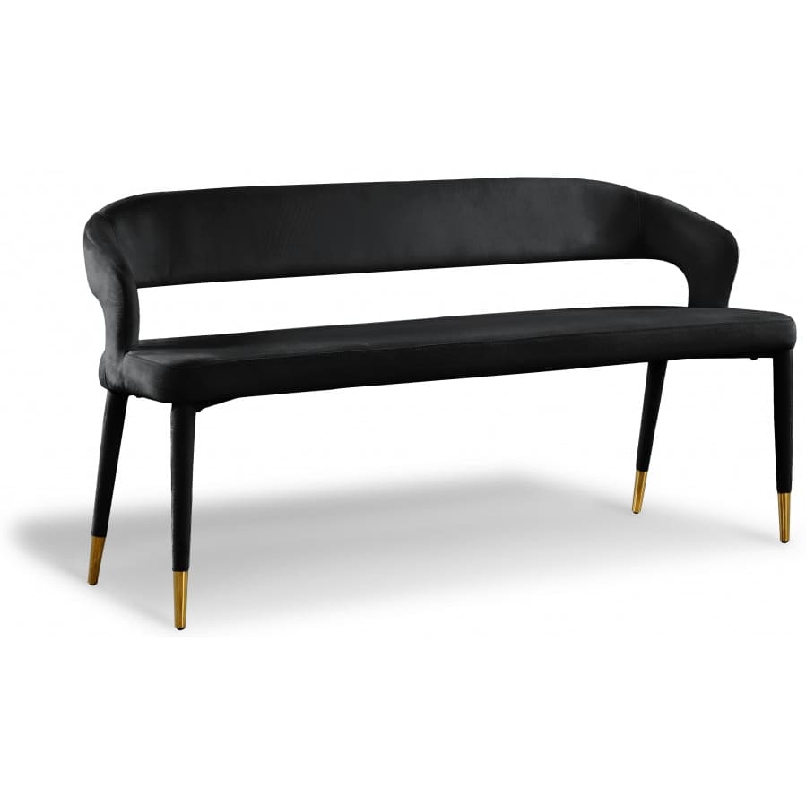 Meridian Furniture Destiny Velvet Bench - Black - Benches